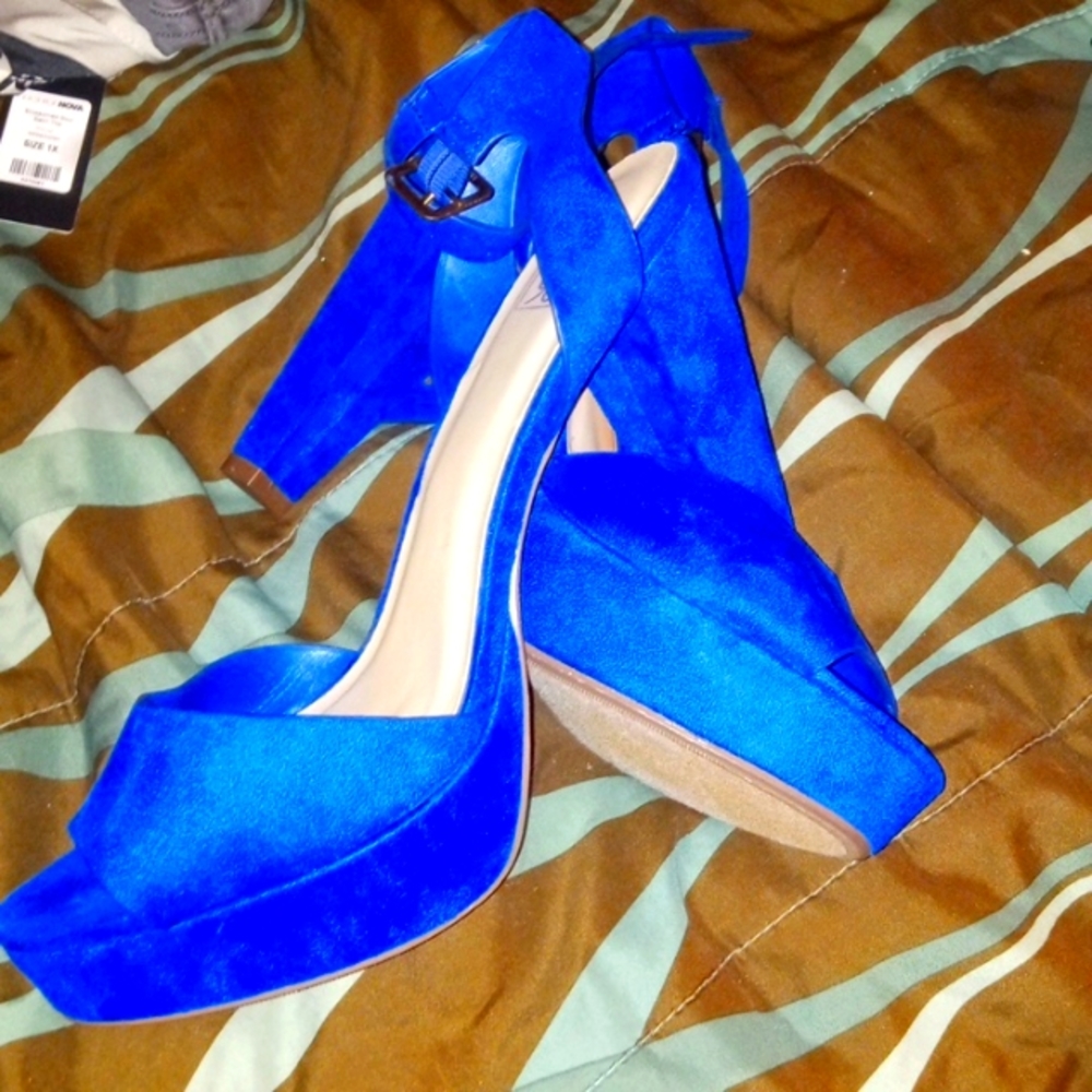 Electric blue high heels